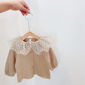 Dubbele Lagen Polka Dot Mesh Kraag Meisjes Jassen Lente Herfst Katoen Lange Mouwen Kinderen Jas Voor Peuter Meisjes Kleding Tops kind 12m