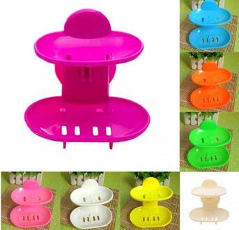 Dubbele Lagen Sterke Sucker Zeepkist Zeep Aftappen Houder Zeepbakje Badkamer Doos YH-459472