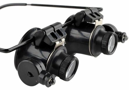 Dubbele Lens Vergrootglas Vergrootglas 20X Eye Glass Loep Juwelier Horloge Repair Met Led Licht Horloge Reparatie Tools
