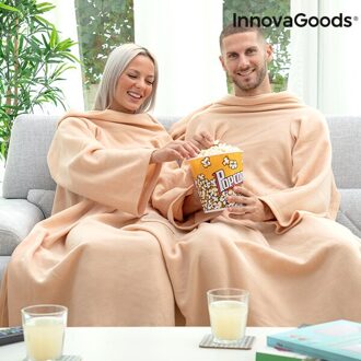 Dubbele Mouwen Deken Met Centrale Pocket Doublanket Innovagoods Blauw