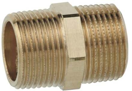 Dubbele nippel van rood messing, blank, 1/2"ET, (3280) - 988951213