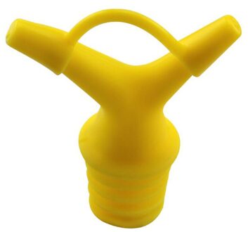 Dubbele Olie Fles De Vloeistof Begeleiden Apparaat Mond Stopper Saus Flessen Nozzle Caps Wijnstop Giet Keuken Gereedschap geel
