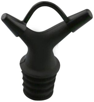 Dubbele Olie Fles De Vloeistof Begeleiden Apparaat Mond Stopper Saus Flessen Nozzle Caps Wijnstop Giet Keuken Gereedschap zwart