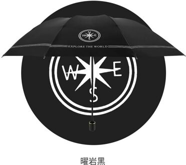 Dubbele Paraplu Met Tien Botten En Acht Botten En Twee Mannen Paraplu Met Zon En Regen Obsidian zwart