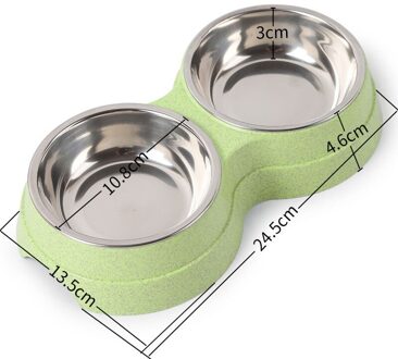 Dubbele Pet Bowls Hond Voedsel Water Feeder Rvs Huisdier Drinken Dish Feeder Kat Puppy Voeden Levert Kleine Hond Accessoires