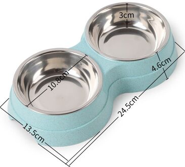 Dubbele Pet Bowls Hond Voedsel Water Feeder Rvs Huisdier Drinken Dish Feeder Kat Puppy Voeden Levert Kleine Hond Accessoires