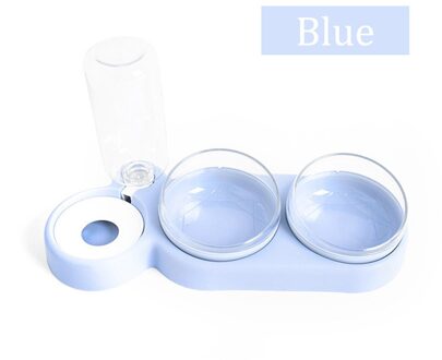 Dubbele Pet Bowls Hond Voedsel Water Feeder Rvs Huisdier Drinken Fles Feeder Kat Puppy Voederen Kom Kleine Dierbenodigdheden blauw