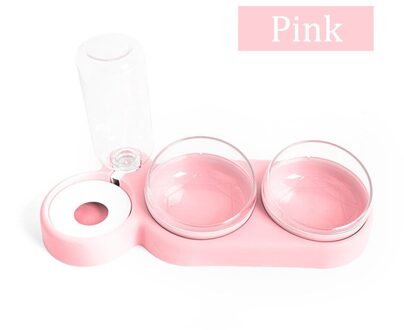 Dubbele Pet Bowls Hond Voedsel Water Feeder Rvs Huisdier Drinken Fles Feeder Kat Puppy Voederen Kom Kleine Dierbenodigdheden roze