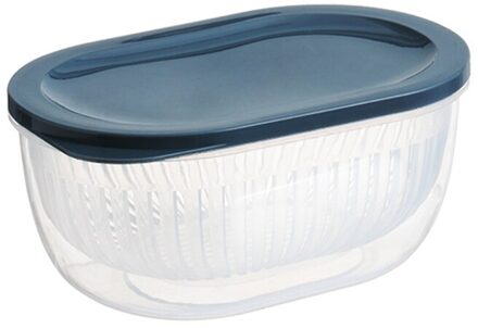 Dubbele Plastic Afvoer Mand Keuken Kom Noedels Groenten Fruit Rijst Wassen Zeef Home Zwembad Afdruiprek Organisator Keuken Tool Blauw