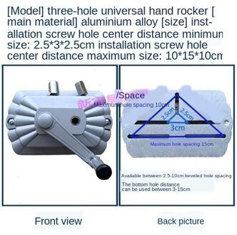 Dubbele Polen Verheffen Droogrekken Accessoires Handlier Balkon Handvat 3-Hole Twee Gat Universele 7