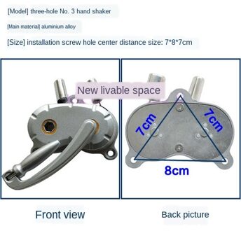 Dubbele Polen Verheffen Droogrekken Accessoires Handlier Balkon Handvat 3-Hole Twee Gat Universele