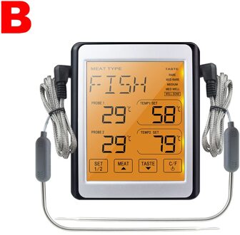 Dubbele Probes Oven Thermometer Kitchen Bbq Vlees Temperatuur Tester Monitor Bakken Suiker Digitale Elektronische Voedsel Thermometers