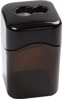 Dubbele puntenslijper - school en kantoor - zwart - kunststof