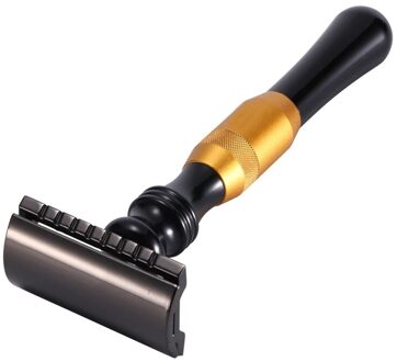 Dubbele Rand Scheermes Mannen Scheren Klassieke Nat Scheerapparaat Metalen Handvat Scheermessen gouden