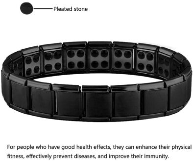 Dubbele Rij Magnetische Therapie Gekoppeld Armband Zwart Gezondheid Armband Titanium Staal Fysieke Pijn Relief Magnetische Armband 8mm
