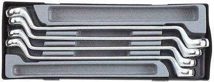 Dubbele ringsleutelset 4 delig (75° gebogen) T5044