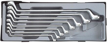 Dubbele ringsleutelset 8 delig (75° gebogen) T5081