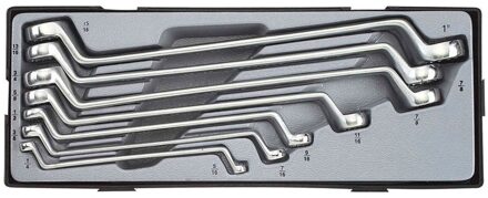 Dubbele ringsleutelset SAE 7 delig (75° gebogen) T5079S