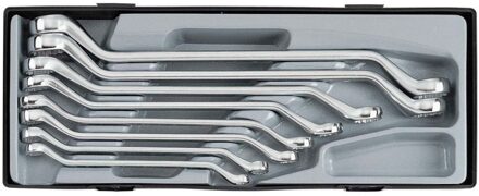 Dubbele ringsleutelset SAE 8 delig (45° gebogen) T5085S