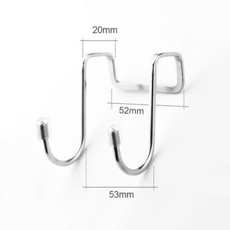 Dubbele S Roestvrij Stalen Deur Haken Badkamer Handdoek Organizer Kleine Keuken Gereedschap Houder Zakken Opknoping Haak 04 Flat top