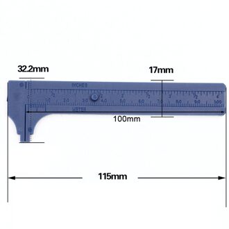 Dubbele Schaal Schuifmaat 0-100Mm Messing Vernier Meten Gauging Survey Voor Sieraden Lichtgewicht Onderdelen Blauw