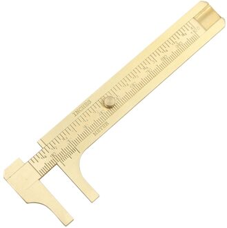 Dubbele Schaal Schuifmaat 0-100Mm Messing Vernier Meten Gauging Survey Voor Sieraden Lichtgewicht Onderdelen Goud