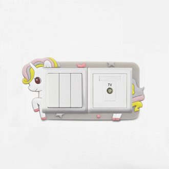 Dubbele Schakelaar Beschermhoes Moderne Minimalistische Lichtgevende Schakelaar Muurstickers Cartoon Huishoudelijke Socket Schakelaar Decoratieve Cover DJS