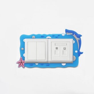 Dubbele Schakelaar Beschermhoes Moderne Minimalistische Lichtgevende Schakelaar Muurstickers Cartoon Huishoudelijke Socket Schakelaar Decoratieve Cover