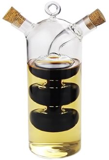 Dubbele Schenktuit Olie Dispenser Fles Koken Container Keuken Azijn Barbecue Marinade Dispenser Fles