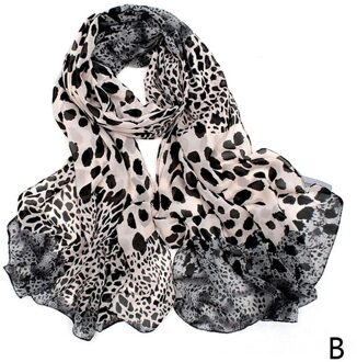 Dubbele-Sectie Luipaard Print Bruin Sjaal