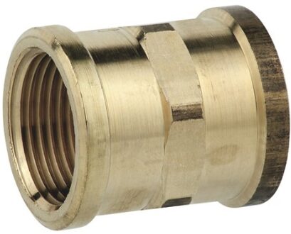 Dubbele sokkel van rood messing, blank, 3/4"IT, (3270) - 988953313