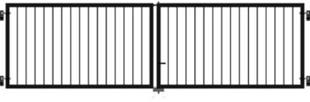 Dubbele Spijlenpoort Zwart 300 x 85 CM Black