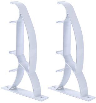 Dubbele Stang Houder Gordijn Pole Beugel Zware Metalen Aluminium 2 Stuks Draperie Beugel Fit Drape Staven wit