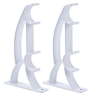 Dubbele Stang Houder Gordijn Pole Beugel Zware Metalen Aluminium 2 Stuks