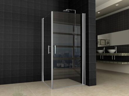 Dubbele Swingdeur Uni 1000X1000X2000 8 mm Nano Chroom Aqua Splash