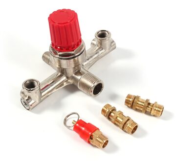 Dubbele Uitlaat Buis Legering Luchtcompressor Schakelaar Drukregelaar Valve Fitting Deel Accessoires