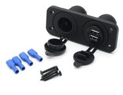 Dubbele USB lader en stopcontact 12 Volt