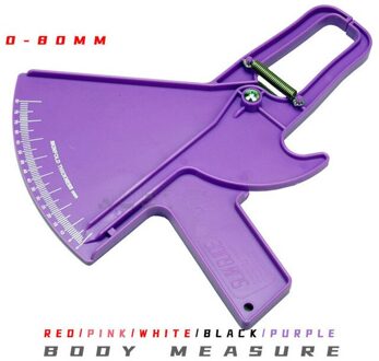 Dubbele Veren 80Mm Huidplooi Remklauw Lichaamsvet Body Fitness Tester Analyzer Vet Meten Afslanken Meting Tool paars