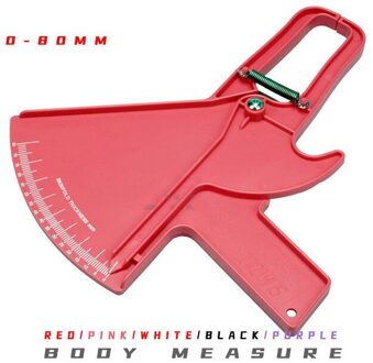 Dubbele Veren 80Mm Huidplooi Remklauw Lichaamsvet Body Fitness Tester Analyzer Vet Meten Afslanken Meting Tool roze