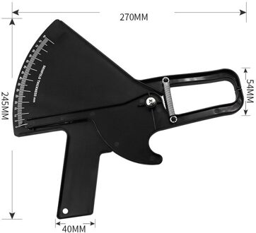 Dubbele Veren 80Mm Huidplooi Remklauw Lichaamsvet Body Fitness Tester Analyzer Vet Meten Afslanken Meting Tool zwart