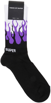 Dubbele vlammen sokken Vision OF Super , Black , Heren - ONE Size