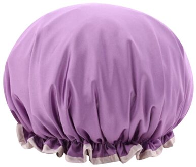 Dubbele Waterdichte Douche Cap Volwassen Vrouwen Keuken Rook-Proof Cap Bad Cap Volwassenen Waterdichte Mode Baden Hoed Comfortabele paars