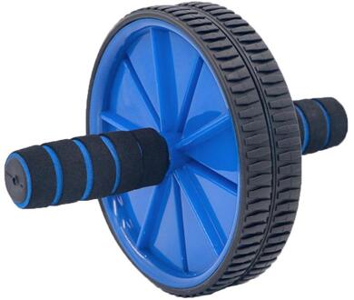 Dubbele Wielen Abdominale Druk Wiel Rollen Crossfit Oefening Apparatuur Voor Home Gym Body Building Fitness Met Hassock Blauw