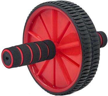 Dubbele Wielen Abdominale Druk Wiel Rollen Oefening Apparatuur Voor Home Gym Body Building Fitness Met Hassock Rood