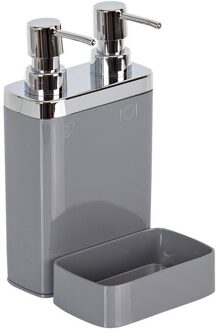 Dubbele Zeepdispenser 750 Ml Voor Keuken Spons 7 Verschillende Kleuren Wassen Badkamer Accessoires licht grijs