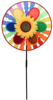 Dubbellaags Sequin Zonnebloem Windmolen Wind Spinner Kleurrijke Pinwheel Huis Tuin Yard Decoratie Kids Baby Outdoor Stakes