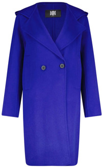 Dubbelrijige mantel van wolmix Riani , Blue , Dames - 2XL