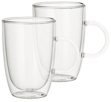 Dubbelwandige Glazen Artesano Hot & Cold Beverages - 390 ml - 2 stuks - met oor Transparant