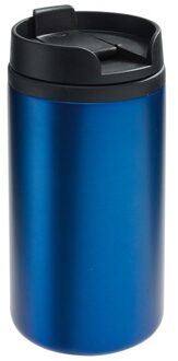 Dubbelwandige thermobeker metallic blauw 290 ml - Thermosbeker