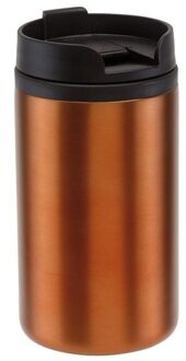 Dubbelwandige thermobeker metallic oranje 290 ml - Thermosbeker